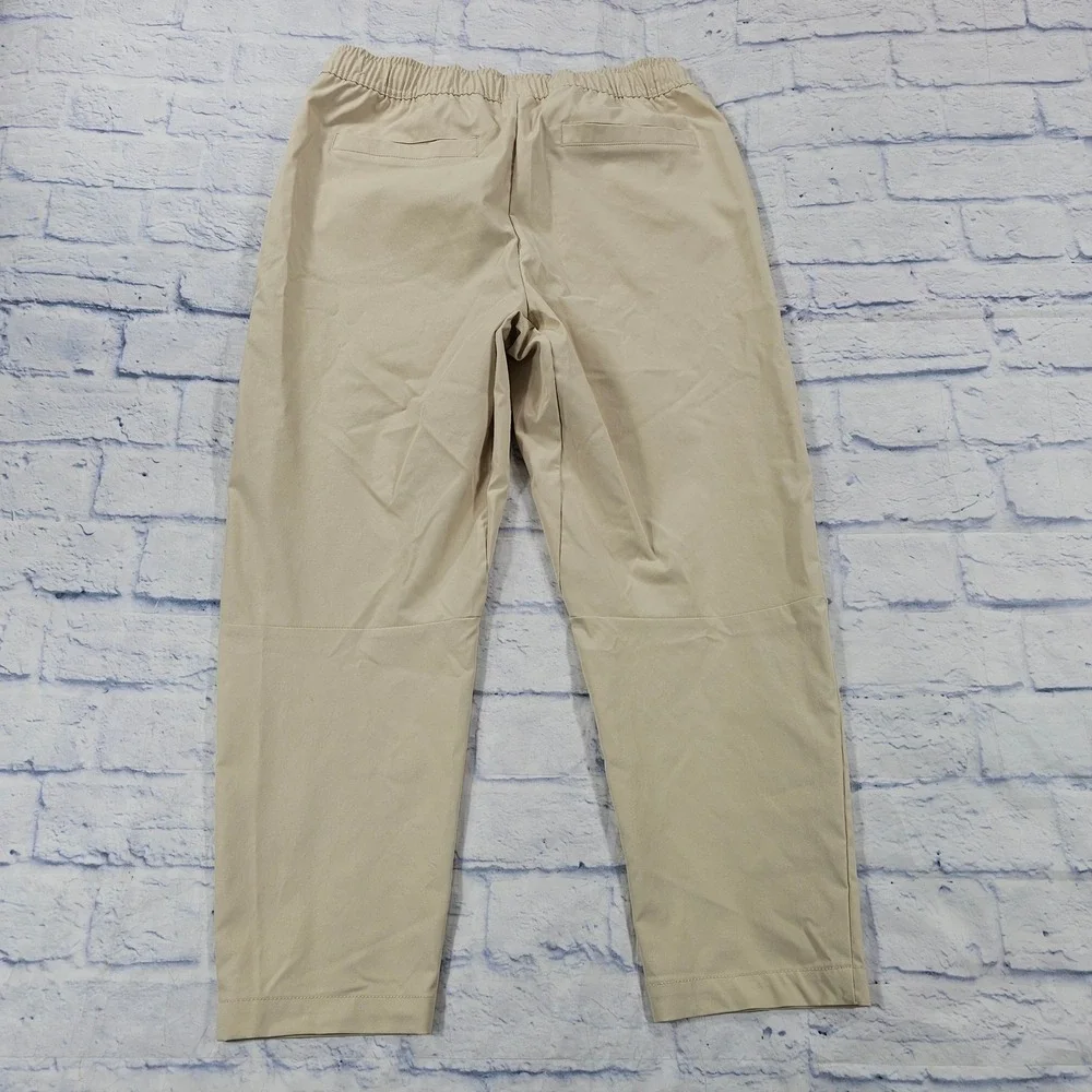 Nike Club Woven Pants Mens M Khaki Beige Elastic Waist Drawstring Casual Sport